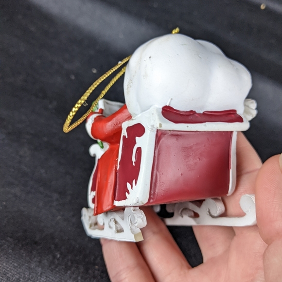Bas Bleu Santa sleigh 50 shades of red ornament as is - Picture 8 of 8